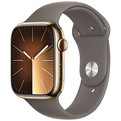 Apple(アップル) Apple Watch Series 9（GPS + Cellularモデル）- 45mmゴールドステンレススチールケースとクレイスポーツバンド - S/M  ゴールドステンレススチール MRMR3J/A ※発売日以降のお届け