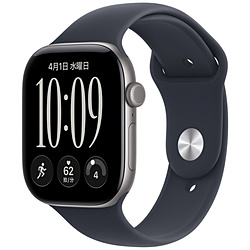 Apple(�A�b�v��) Apple Watch Series 12�iGPS + Cellular���f���j- 46mm�X�y�[�X�O���C�A���~�j�E���P�[�X�ƃl�C�r�[�u���[�X�|�[�c�o���h - M/L  �X�y�[�X�O���C�A���~�j�E�� MJG74X/A