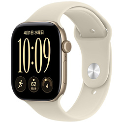 Apple(�A�b�v��) Apple Watch Series 12�iGPS + Cellular���f���j- 46mm���C�g�S�[���h�A���~�j�E���P�[�X�ƃT���h�X�|�[�c�o���h - M/L  ���C�g�S�[���h�A���~�j�E�� MJGC4X/A