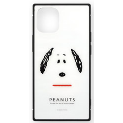 ピーナッツ　iPhone 12 mini対応スクエアガラスケース　スヌーピー SNG-545A