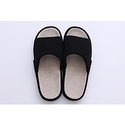 ルームシューズ リンド コンフォートタイプパイル（Lサイズ/ブラック）