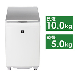 SHARP(シャープ) 縦型洗濯乾燥機  シルバー系 ES-PT10H-S ［洗濯10.0kg /乾燥5.0kg /ヒーター乾燥(排気タイプ) /上開き］