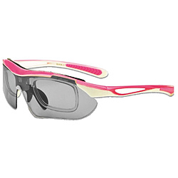 度付き対応 スポーツサングラス ES-S106 1（ピンク×ホワイト）
