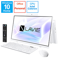 PC-HA370RAW デスクトップパソコン LAVIE Home All-in-one(HA370/RA シングルチューナ搭載) ファインホワイト ［23.8型 /intel Celeron /メモリ：8GB /HDD：1TB /2020年春モデル］