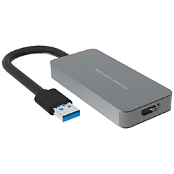 ウェブカメラ化 [USB-A接続 →ポート：HDMI] Aqual 4K HDMIキャプチャーL シルバー AXK4KHCL