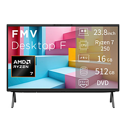 FUJITSU(�x�m�ʁj FMVF75L1BA FMV Desktop F F75-L1 FMV �u���b�N �m23.8�^ /Windows11 Home /AMD Ryzen7 /�������F16GB /SSD�F512GB /Microsoft 365 Per