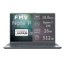 FUJITSU(�x�m�ʁj FMV Note P P75-L1 FMV �X�g�[���O���[ FMVP75L1HA �m16.0�^ /Windows11 Home /AMD Ryzen 7 /�������F16GB /SSD�F512GB /M365 (24����) or Office �I���\ /���{��ŃL�[�{�[�h /2026�N�P�����f���n