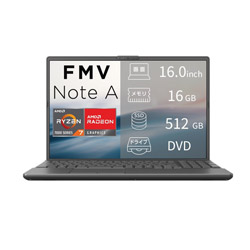FUJITSU(�x�m�ʁj FMV NoteA A75-L2 FMV �u���C�g�u���b�N FMVA75L2BA �m16.0�^ /Windows11 Home /AMD Ryzen 7 /�������F16GB /SSD�F512GB /M365 (24����) or O