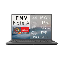 FUJITSU(�x�m�ʁj FMV NoteA A75-L2 FMV �u���C�g�u���b�N FMVA75L2BB �m16.0�^ /Windows11 Home /AMD Ryzen 7 /�������F16GB /SSD�F512GB /M365 (24����) or O