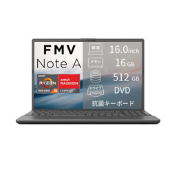 FUJITSU(�x�m�ʁj FMV NoteA A53-L2 FMV �u���C�g�u���b�N FMVA53L2BB �m16.0�^ /Windows11 Home /AMD Ryzen 5 /�������F16GB /SSD�F512GB /M365 (24����) or O