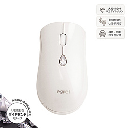 ビジネスハーモニー マウス 「SweetiE」EGRET(イーグレット)人工宝石ボタン付 ダイヤ/パールホワイト EM23-SJ ［光学式 /無線(ワイヤレス) /6ボタン /Bluetooth・USB］