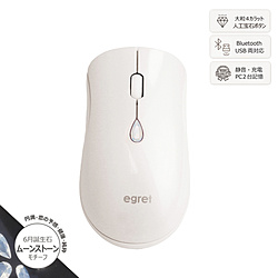 ビジネスハーモニー マウス 「SweetiE」EGRET(イーグレット)人工宝石ボタン付 ムーンストーン/パールホワイト EM23-SJ-6 ［光学式 /無線(ワイヤレス) /6ボタン /Bluetooth・USB］