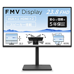 FUJITSU(�x�m�ʁj FMV Display V2403 �u���b�N K0AJ001YJF �m23.8�^ /�t��HD(1920×1080) /���C�h /120Hz�n