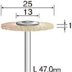 ミニモ 毛ブラシ ホイール 山羊毛 ソフト φ16 （10本入） FC1141