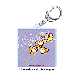 星のカービィ カービィ play with ワドルディ　プレートキーホルダー　B　ワープスターにのって(4にん)