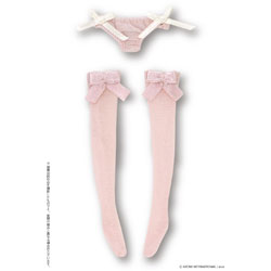 供1/12 pikonimo使用的蝴蝶结透明pantsu&袜子安排粉红多尔服装