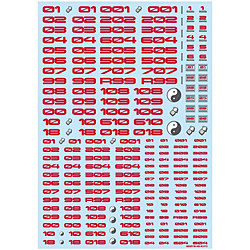 TR3-N-RED TRデカール3 ナンバー レッド