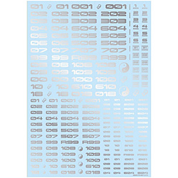 TR3-N-SIL TRデカール3 ナンバー シルバー