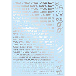 TR3-A-SIL TRデカール3 アルファベット シルバー