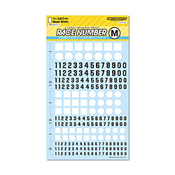 RND−M−BWH レースナンバーデカールM ベースホワイト （１枚入）