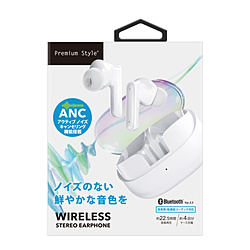PGA 完全ワイヤレスイヤホン Premium Style ホワイト PG-BTE19TW2WH ［ワイヤレス(左右分離) /ノイズキャンセリング対応 /Bluetooth対応］