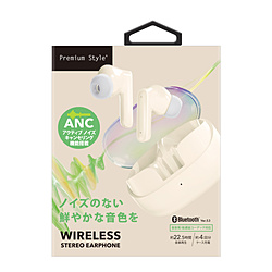 PGA 完全ワイヤレスイヤホン Premium Style ベージュ PG-BTE19TW3BE ［ワイヤレス(左右分離) /ノイズキャンセリング対応 /Bluetooth対応］