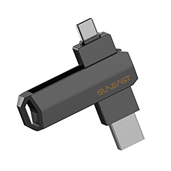 SUNEAST SE-PS0001T2LO1BF 外付けSSD USB-C＋USB-A接続 「Revolve R10」Xbox・PS5対応(Android/iPadOS/iOS/Mac/Windows11対応) クロムブラック ［1TB /ポータブル型］