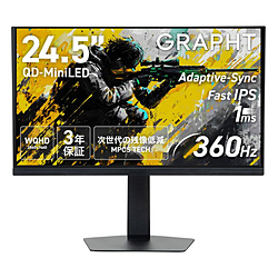 GRAPHT GRT085-2536DML-BK [�Q�[�~���O���j�^�[/24.5�C���`/360Hz/QD-MiniLED] THE SHOOTER Gaming Monitor 24' �m24.5�^ /WQHD(2560×1440�j /360Hz�n