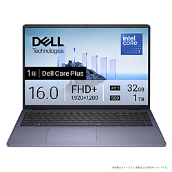 DELL(デル) ノートパソコン Dell 16(DC16251) ミッドナイトブルー ND86-FWMC [16.0型 /Windows11 Home /intel Core 7 /メモリ:32GB /SSD:1TB /日本語版キーボード /2025年秋