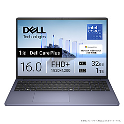 DELL(f) m[gp\R Dell 16(DC16251) ~bhiCgu[ ND86-FWM3MC m16.0^ /Windows11 Home /intel Core 7 /F32GB /SSDF1TB /Microsoft 365 P