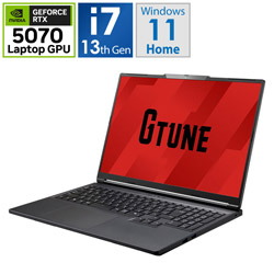 mouse(マウスコンピュータ) P6I7G70BC2213H ゲーミングノートパソコン G TUNE 16(RTX 5070) ブラック ［16.0型 /Windows11 Home /intel Core i7 /メモリ：32GB /SSD：2TB /日本語版キーボード］