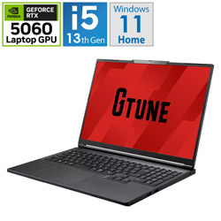 mouse(マウスコンピュータ) P6I5G60BC2113H ゲーミングノートパソコン G TUNE 16(RTX 5060) ブラック ［16.0型 /Windows11 Home /intel Core i5 /メモリ：32GB /SSD：1TB /日本語版キーボード］