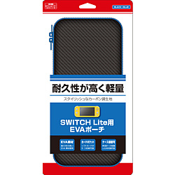Switch Lite用 カーボン調EVAポーチ BLACK×BLUE BKS-NSMEBL 【Switch Lite】