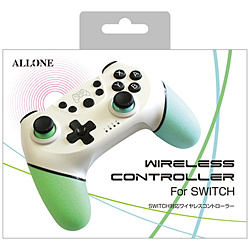 Switch用ワイヤレスコントローラー WH グリーン&ブルー ALG-NSWCWG