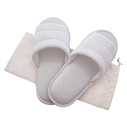 タオル地スリッパホワイト(巾着付)  ホワイト