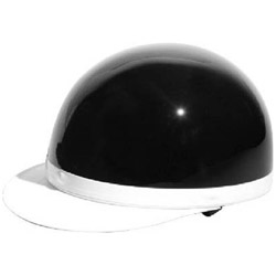 ヘルメット 半キャップ白ツバ ブラックKC-100A  7101