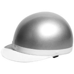 ヘルメット 半キャップ白ツバ シルバーKC-100A  7102