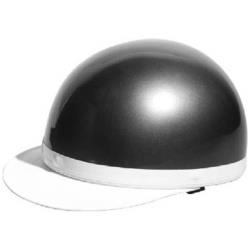ヘルメット 半キャップ白ツバ ガンメタKC-100A  7103
