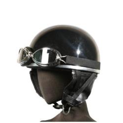ヘルメット 半帽(ゴーグル付)ブラック KC-012E  7401