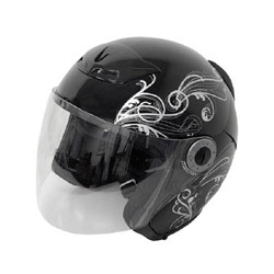 ヘルメット グラフィックジェットヘルメット ブラック A-225  7211