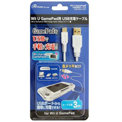 供Wii U使用的游戏USB充电电缆白[ANS-WU011WH]