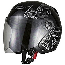 グラフィックジェットヘルメット ブラック A225M  721102
