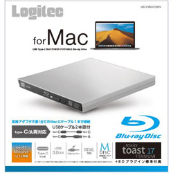 ポータブルブルーレイドライブ USB-A／USB-C［USB3.0・Mac／Win・USBバスパワー］　 Mac向け