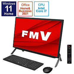 FMVF77F3B デスクトップパソコン ESPRIMO FH77/F3(テレビ機能) ブラック ［23.8型 /intel Core i7 /メモリ：8GB /HDD：1TB /SSD：256GB /2021年10月モデル］