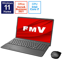 ノートパソコン LIFEBOOK AH53/G2 ブライトブラック FMVA53G2B ［15.6型 /Windows11 Home /intel Core i7 /Office HomeandBusiness /メモリ：8GB /SSD：512GB /日本語版キーボード /2022年夏モデル］