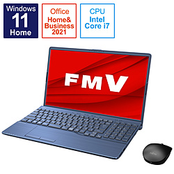 ノートパソコン LIFEBOOK AH53/G2 メタリックブルー FMVA53G2L ［15.6型 /Windows11 Home /intel Core i7 /Office HomeandBusiness /メモリ：8GB /SSD：512GB /日本語版キーボード /2022年夏モデル］