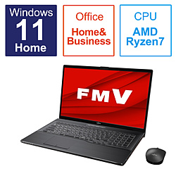 ノートパソコン FMV LIFEBOOK NH77/H1 ブライトブラック FMVN77H1B ［17.3型 /Windows11 Home /AMD Ryzen 7 /メモリ：8GB /SSD：512GB /Office HomeandBusiness /日本語版キーボード /2023年1月モデル］