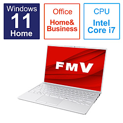FUJITSU(富士通） ノートパソコン FMV LIFEBOOK UH90/H1 シルバーホワイト FMVU90H1W ［14.0型 /Windows11 Home /intel Core i7 /メモリ：16GB /SSD：512GB /Office HomeandBusiness /日本語版キーボード /2023年1月モデル］ 【sof001】