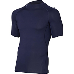 メンズ コンプレッション ベースレイヤー UA HG ARMOUR MOCK SS UAヒートギアアーマー モック ショートスリーブ(3XLサイズ/Midnight Navy×Steel)1358576-410 UNDER ARMOUR MDN/STL 1358576