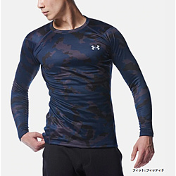 UAメンズ コールドギア フィッティド ロングスリーブ クルー カモ UA CG Fitted Long Sleeve Crew Camo(LGサイズ/Academy×Mod Gray)1358622 408 UNDER ARMOUR ADY/MGA 1358622